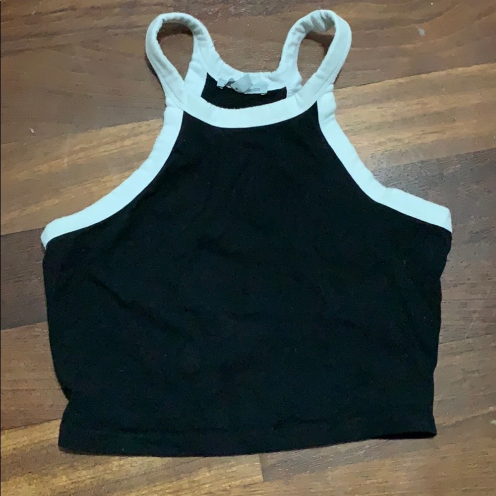 Charlotte Russe black razor back crop tank top